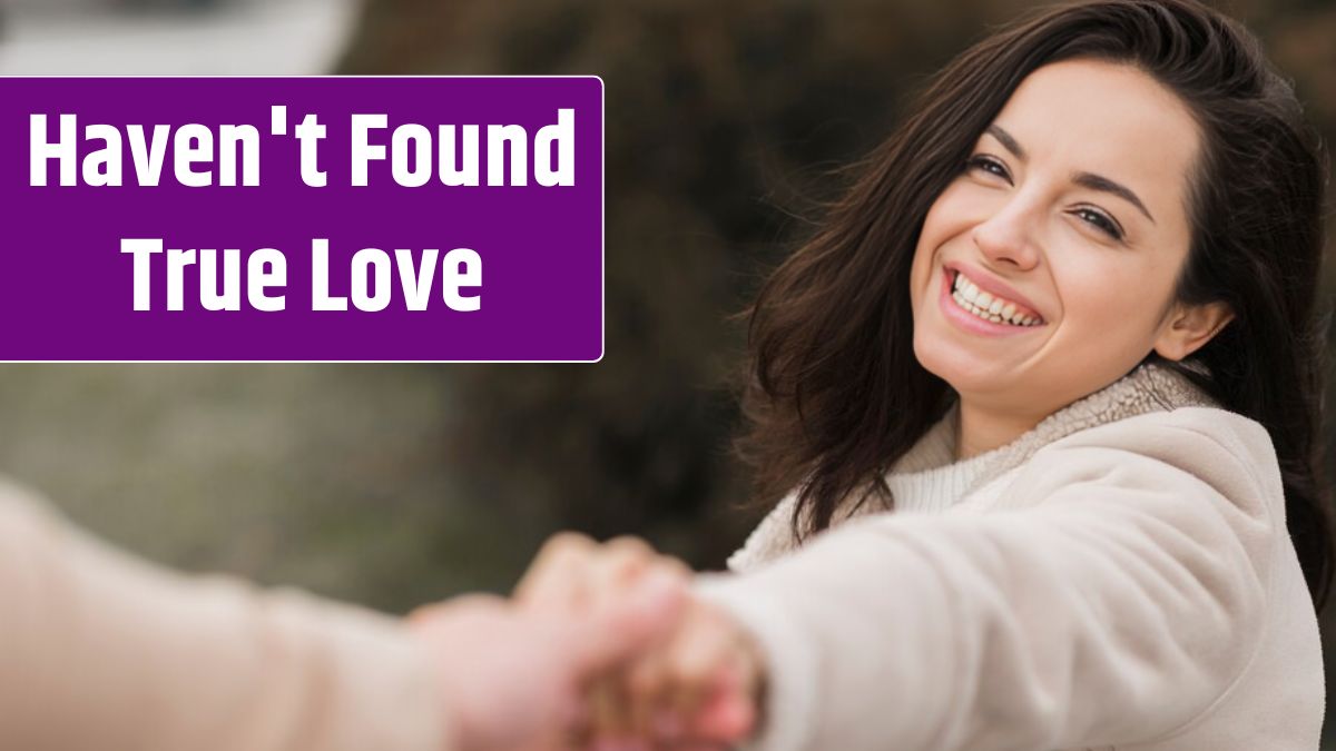 Happy woman holding man's hand outdoors.